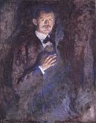 Edvard Munch Self-Portrait with a Cigarette oil on canvas